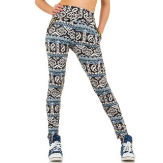 Pantaloni lungi, skinny, cu imprimeu sic