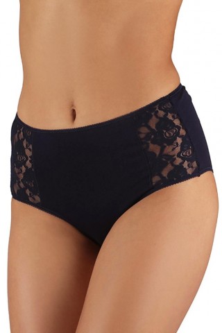 Chiloti din bumbac, bleumarin, cu talie usor inalta