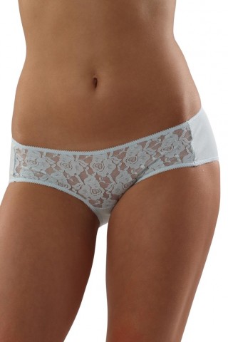 Chiloti din bumbac, bleu, cu dantela transparenta