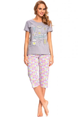 Pijama trendy, din bumbac, cu imprimeu multicolor