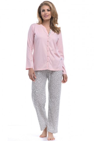 Pijama din bumbac, bicolora, cu animal print