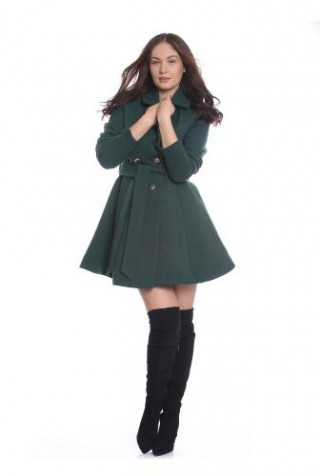 Palton verde din lana