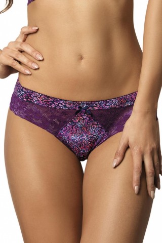 Chiloti din dantela mov cu imprimeu deosebit