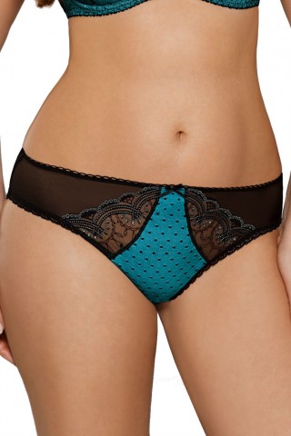 Chiloti transparenti negru cu albastru