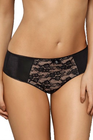 Chiloti negri din dantela si material fin