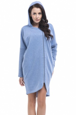 Halat de baie albastru cu gluga