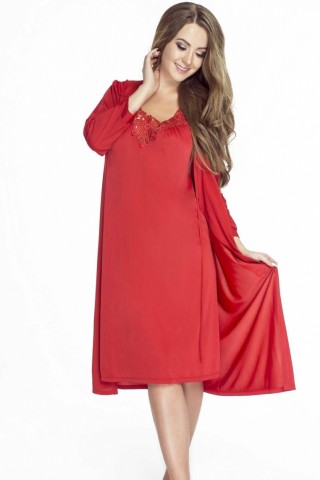 Halat de baie lung, rosu, elegant