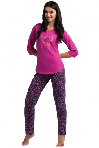 Pijamale lungi roz-mov