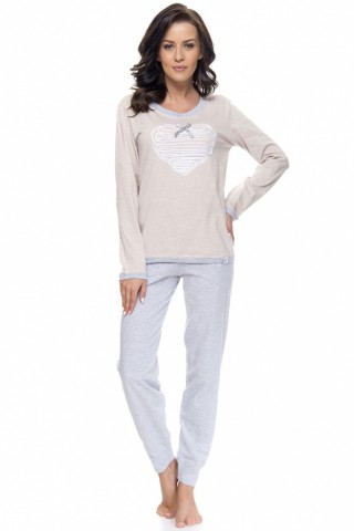 Pijamale lungi cu inima imprimata