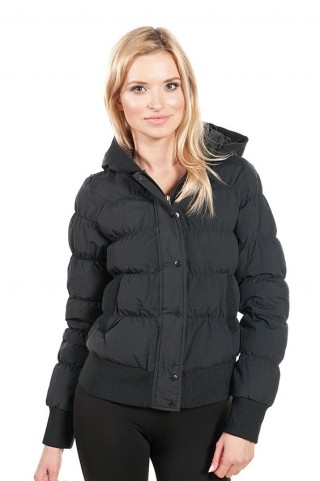 Geaca neagra de iarna cu gluga Adidas