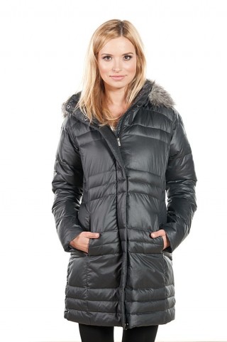 Geaca lunga. neagra, cu gluga, de la Adidas