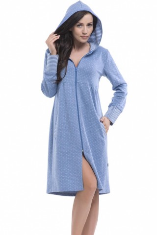 Halat de baie albastru cu gluga