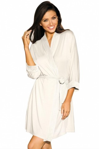 Halat de baie din material fin, alb