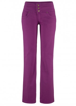 Blugi evazati mov cu talie inalta