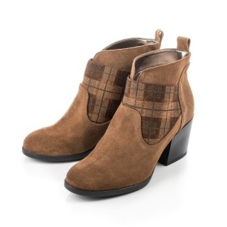 Botine maro din piele intoarsa