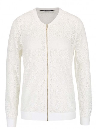Jacheta bomber crem Dorothy Perkins din dantela