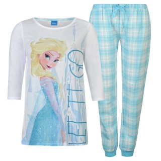Pijamale alb cu bleu cu personaj din Frozen
