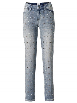 Blugi drepti cu model stralucitor