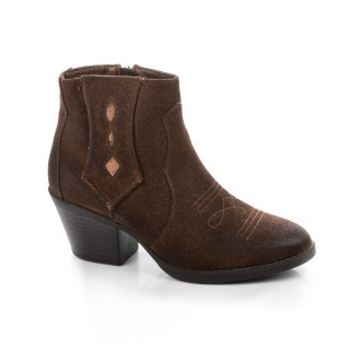 Botine dama Pervinca maro cu toc