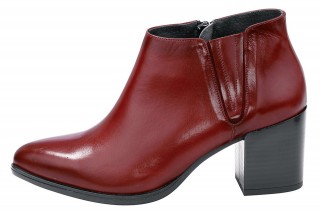 Botine rosii cu toc gros