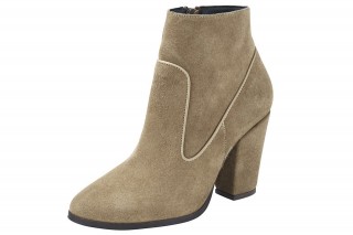 Botine elegante din piele intoarsa, bej