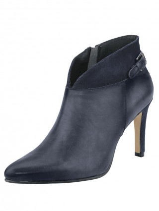 Botine din piele nappa de vita si piele intoarsa de capra