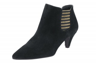 Botine cu toc mic din piele intoarsa de vita