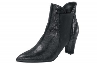 Botine din piele intoarsa de capra, cu particule stralucitoare