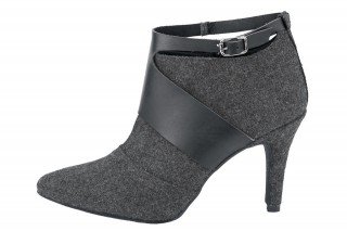 Botine gri cu toc subtire