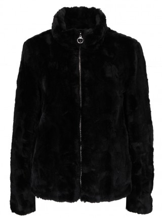 Jacheta neagra Dorothy Perkins din blana sintetica