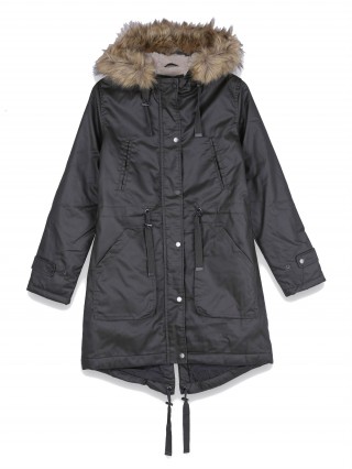 Geaca lunga de iarna cu gluga cu blanita