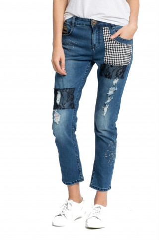 Boyfriend jeans din denim elastic
