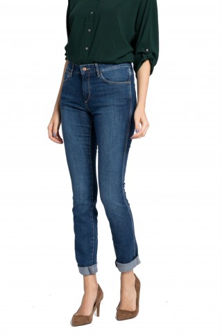 Blugi drepti cu talie inalta