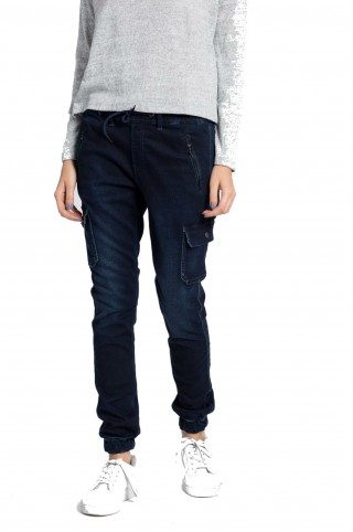 Blugi boyfriend cu buzunar lateral