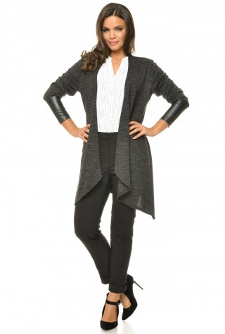 Cardigan asimetric din jerse