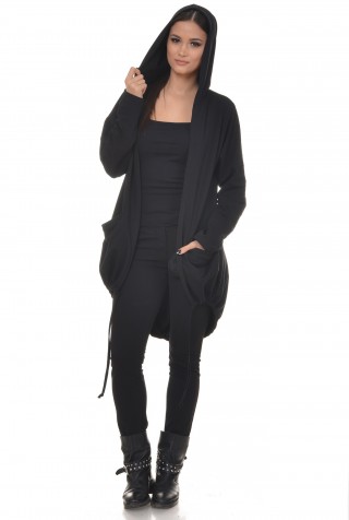 Cardigan cu gluga din bumbac