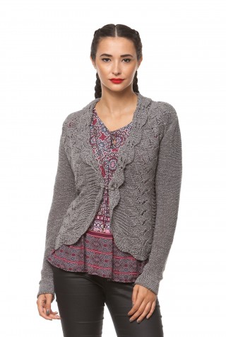 Cardigan gri din tricot