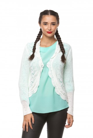 Cardigan alb din tricot