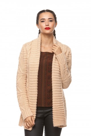Cardigan lung din lana