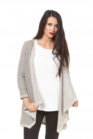 Cardigan gri din bumbac