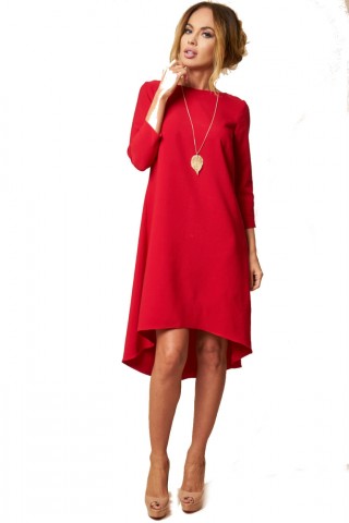 Rochie asimetrica rosie