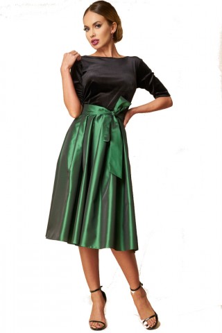 Rochie din catifea si tafta Zaza Boutique verde