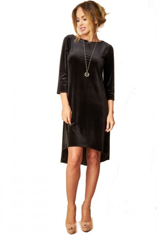 Rochie asimetrica din catifea