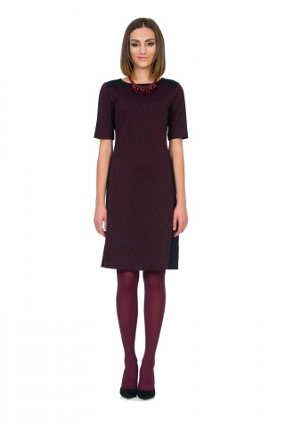 Rochie office negru+grena