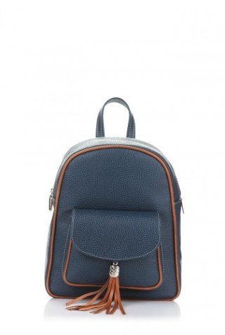 Rucscac cu ciucure din piele naturala