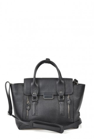 Geanta mare din piele naturala cu fermoare