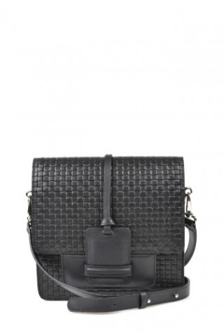 Geanta office din piele naturala cu model patratele