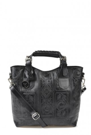 Geanta din piele naturala imprimata