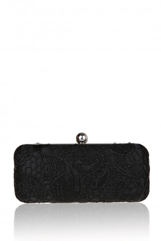Geanta tip clutch cu dantela neagra