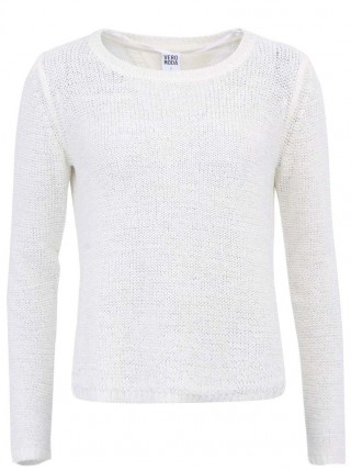 Pulover alb cu spate decupat